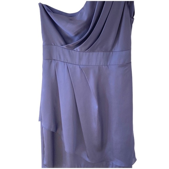 NWT BCBGeneration Galaxy Blue Pleated One-Shoulder Cocktail Dress Size 2 - Picture 4 of 14